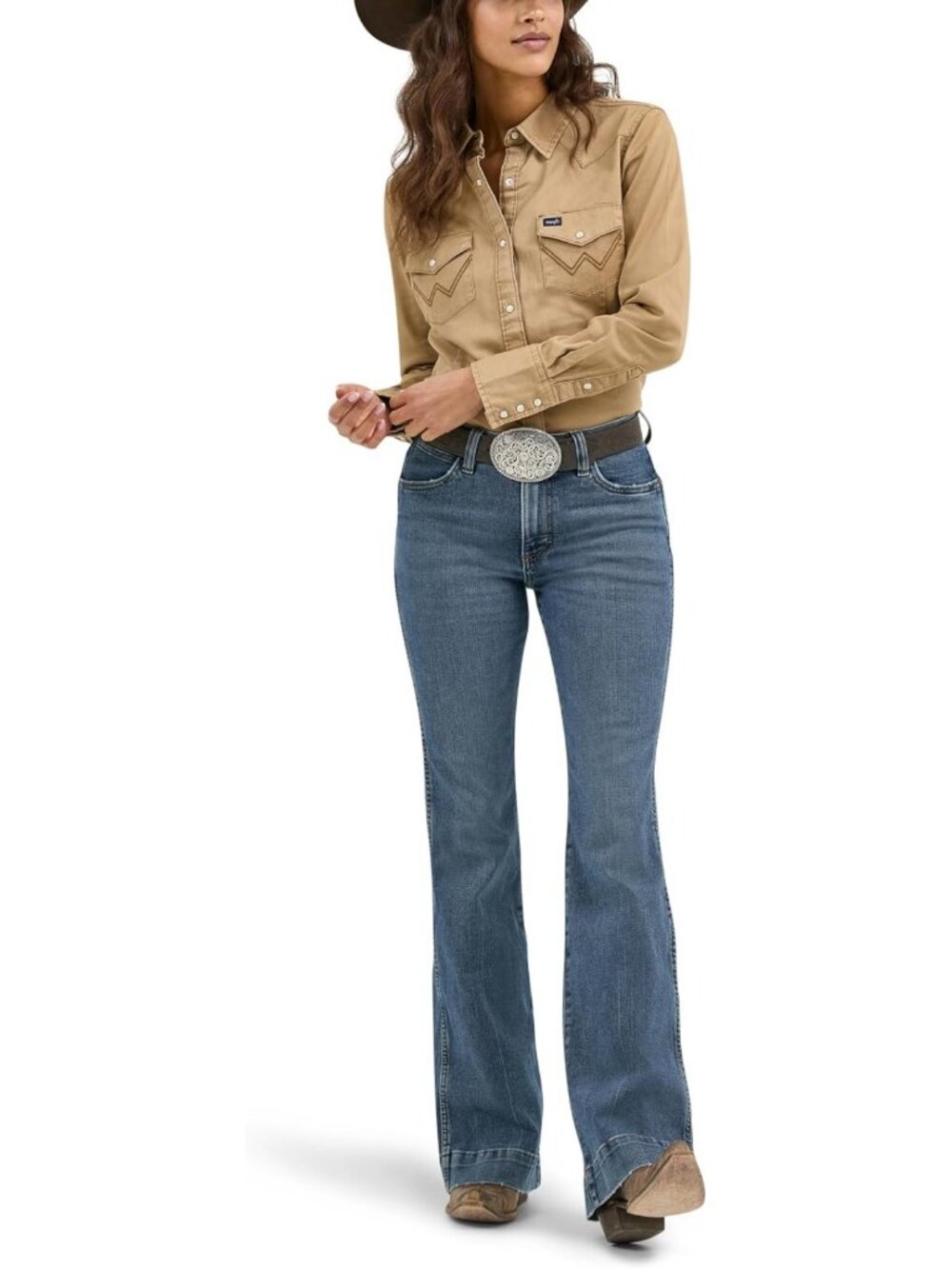 Dark Denim Western Shirt for Women | Classic Fit, Stylish & Versatile Top